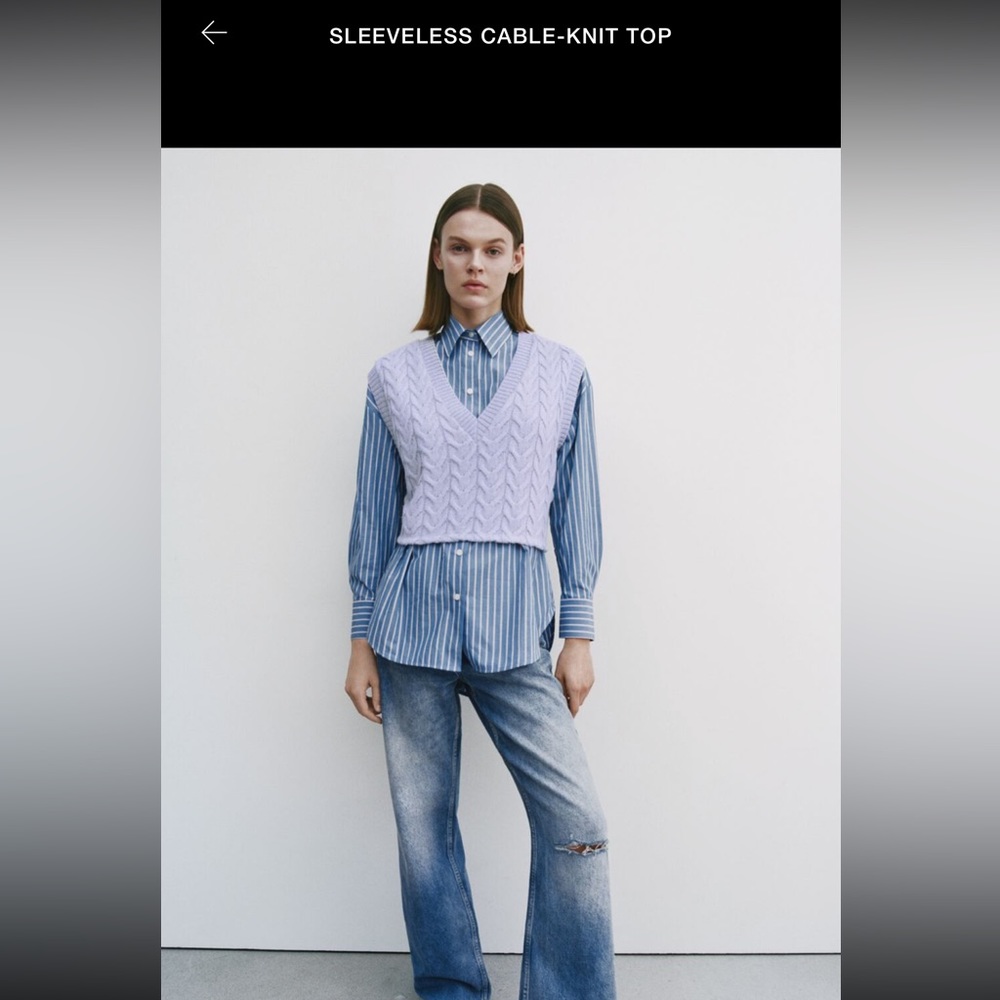 ZARA Sleevless Knit Top. Size M